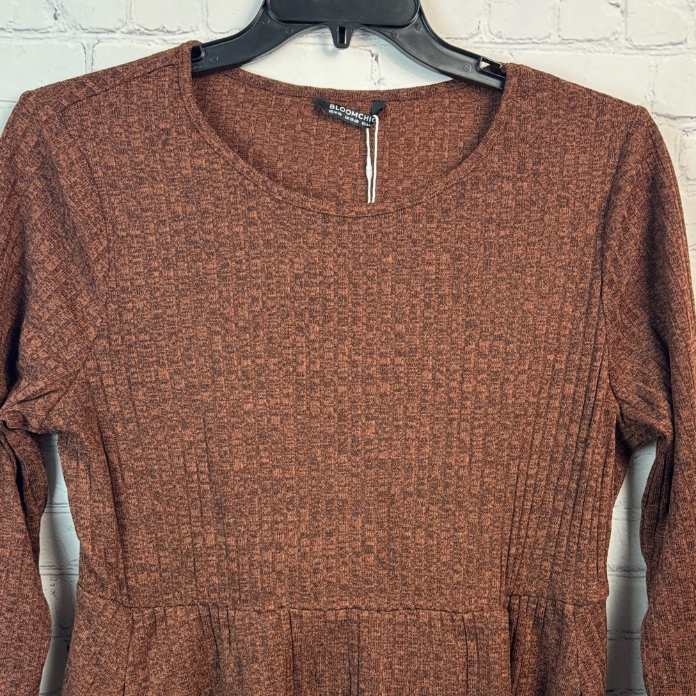 BloomChic Brown Long Sleeve Sweater Dress Plus 1X - Picture 5 of 7
